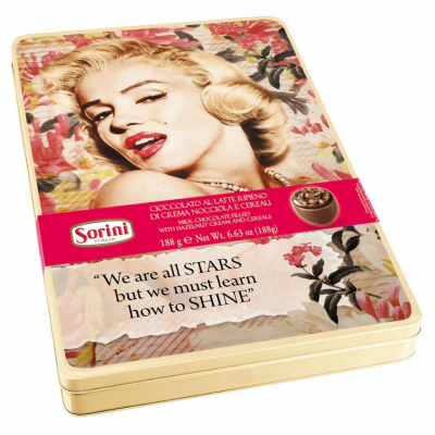 Конфеты шоколадные "Мерлин Монро", в яркой жестяной коробке, 188гр.