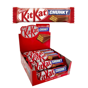 Батончик KitKat Chunky, хрустящие вафли в молочном шоколаде, 12 шт по 38 гр., NESTLE Батончик KitKat Chunky, хрустящие вафли в молочном шоколаде, 12 шт по 38 гр., NESTLE