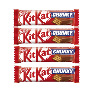 Батончик KitKat Chunky, хрустящие вафли в молочном шоколаде, 4шт по 38 гр., NESTLE Батончик KitKat Chunky, хрустящие вафли в молочном шоколаде, 4шт по 38 гр., NESTLE