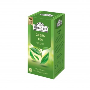 Зеленый чай, пакетики с ярлычками, в конвертах из фольги 25х2г, Ahmad Tea