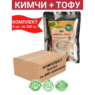 Классический соевый тофу с капустой кимчи, 5уп по 200гр., Green East