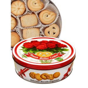 Датское сдобное  печенье "Букет для любимой", в жестяной банке, 400гр., Bisquini