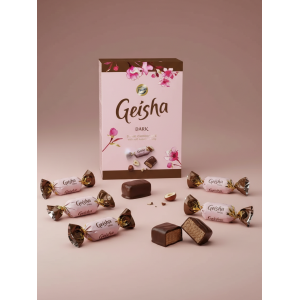 Конфеты "Geisha" из темного шоколада, с нежной ореховой начинкой, 2уп по150 гр., Fazer