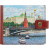 Портмоне Slim с принтом Eshemoda "Кремль.Каменный мост", натуральная кожа, цвет красный