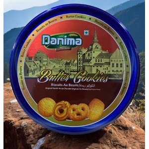 Печенье сливочное Butter Cookies в жестяной банке, 340 гр., Danima