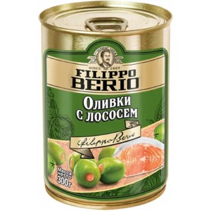 Оливки с лососем, 300гр., Filippo Berio
