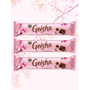 Молочный шоколад "Geisha" с начинкой из тертого ореха, 3шт по 37гр., Fazer Молочный шоколад "Geisha" с начинкой из тертого ореха, 3шт по 37гр., Fazer