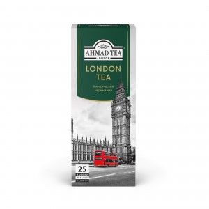 Классический черный чай London Tea, пакетики с ярлычками, 25х1,8г, Ahmad Tea