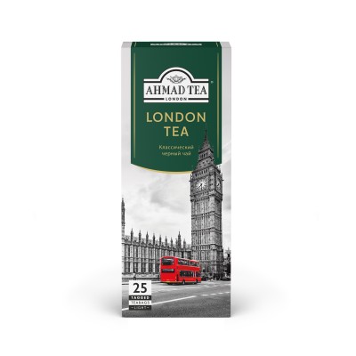 Классический черный чай London Tea, пакетики с ярлычками, 25х1,8г, Ahmad Tea