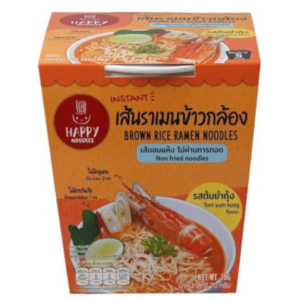 Лапша рамен из коричневого риса "Том Ям", 2упак по 70гр., Happy Noodles