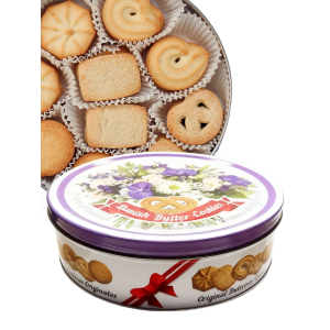 Датское сдобное печенье "Изысканный букет", в жестяной банке, 400гр., Bisquini