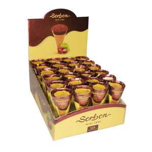 Вафельные рожки с шоколадной начинкой и фундуком, 24шт по 25гр, Sorbon