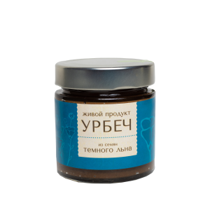 Урбеч из семян темного льна, 200гр., (новый дизайн),Живой продукт