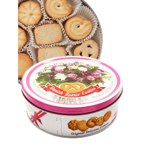 Датское сдобное  печенье "Нежность", в жестяной банке, 400гр., Bisquini
