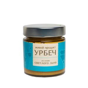Урбеч из семян светлого льна, 200 гр., (новый дизайн), Живой Продукт